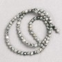 Gray Ocean Jasper Beads on Beading Thread, Smooth Round, 4mm Diameter, 38cm+ Length