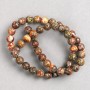 Leopard Jasper Beads on Thread, Smooth Round Beads, 8mm Diameter, 38cm Length
