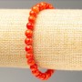 Elastic bracelet with artificial coral, smooth acrylic beads, 6.5 mm diameter, length about 18 cm