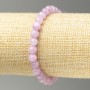 Elastic bracelet with Kunzite-imitating acrylic beads, smooth beads, 6.5 mm diameter, length 18 cm