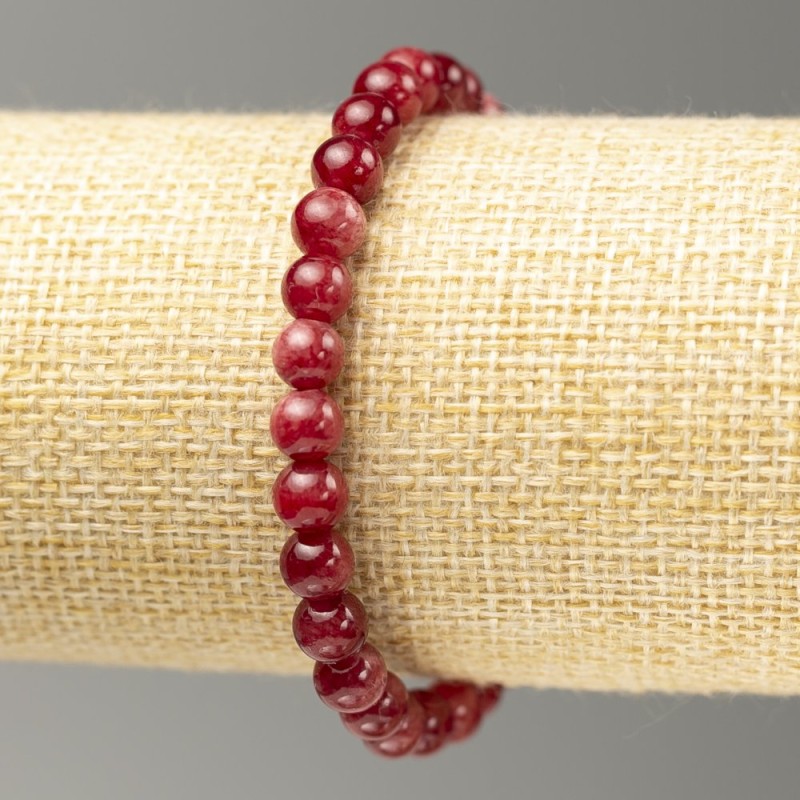 Elastic bracelet with simulated tourmaline, acrylic 6.5 mm beads, 18 cm