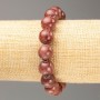 Elastic bracelet with imitation selenite — smooth beads, diameter 12.5 mm, length 18 cm