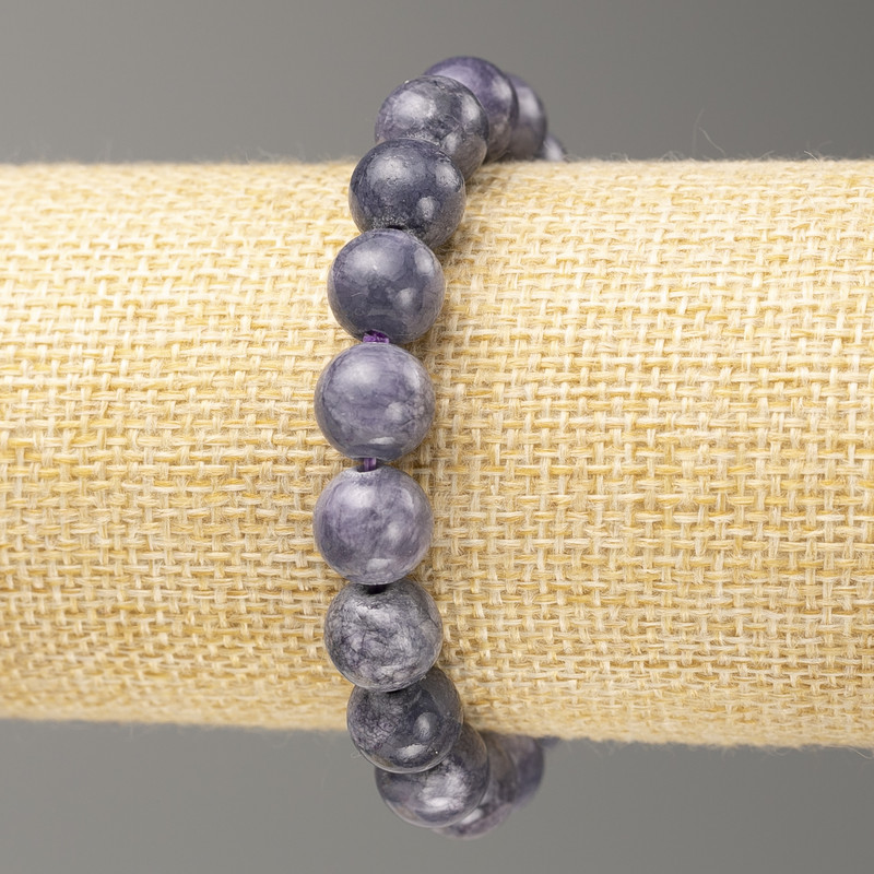 Elastic bracelet Amethyst imitation (acrylic) smooth beads, 10 mm diameter, length 18 cm ±