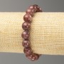 Elastic bracelet with acrylic beads imitating selenite, smooth round beads, 10 mm diameter, 18 cm length