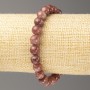 Imitation Selenite Bracelet, Acrylic, 8 mm Beads, 18 cm Length, Smooth Beads on Elastic