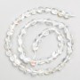 Beads on a thread of opal glass, tumbled, 6×7 mm, length 40 cm