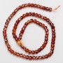 Gessonite beads (yellow garnet) natural stone faceted cube, diameter 4.5 mm, length 39 cm ± on a string