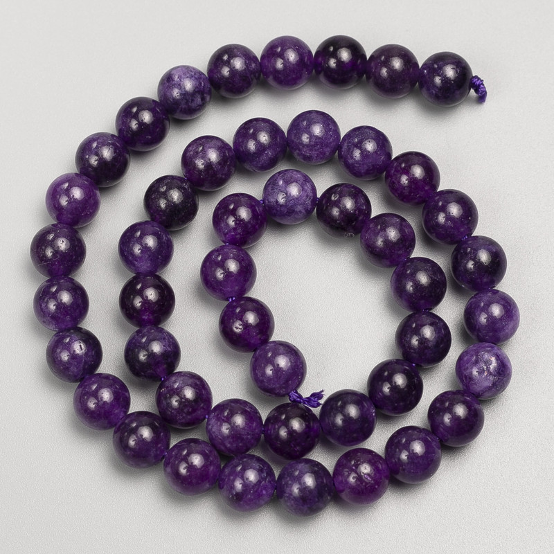 Sugilite Beads, Smooth Round Balls on Thread, 8mm Diameter ±, 38cm Length ±