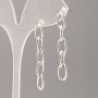 Xuping Rhodium-Plated Stud Earrings with Chain, Ball Diameter 6.5 mm, Length 3.5 cm +
