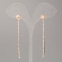 Xuping Ball Bead Stud Earrings, 18K Gold Plating, Diameter 2 mm, Length 6 cm