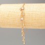 Xuping Bracelet with 18K Gold Plating, Length 18–20 cm, Thickness 1.5 mm ±, with Beads, 4 mm Diameter, with White Rhinestones