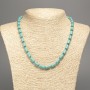 Necklace Turquoise (single) smooth cylinder beads, diameter 10×6 mm ±, length 47 cm +