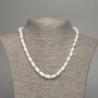 Kakholong necklace with natural smooth cylindrical beads, diameter 10×6 mm +-, length 49 cm +
