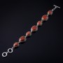 Clearance. Aventurine Bracelet 'Golden Sand' with prong setting, seven oval stones, 20×16 mm and 13×16 mm, length 18–21 cm