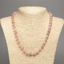 Necklace 'Selenite' smooth beads, 8 mm in diameter, about 50 cm long, made of white nephrite (synthetically dyed)