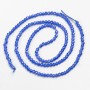 Small spinel beads (synthetic) ultramarine blue, faceted round beads, 2 mm diameter, on a thread, 37 cm long