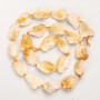 Uncut Citrine Beads, natural stone, tumbled, on thread, diameter 12–14×10–11 mm ±, length 40 cm ±