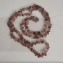 Strawberry quartz beads, natural stone, small chip on thread, 8x3 mm (+/-), length 86 cm