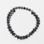 Hematite beads, cross-shaped, diameter 6×6×3 mm ±, length 39 cm ± on thread
