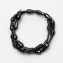 Hematite beads, multifaceted, diameter 8x17mm +/-, length 40 cm +/- on thread