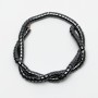Hematite Beads Zigzag, 6x4 mm diameter, 39 cm length on thread