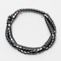Hematite Zigzag Beads, diameter 5, 5x7, 5x5 mm +/-, length 40 cm +/- on a beading thread