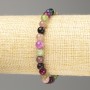 Bracelet with semi-precious stones, smooth beads, 6 mm diameter, 18 cm length (stretch)