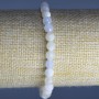 Morganite Bracelet with natural stone, faceted bead, 6 mm diameter, length 18 cm (stretch)