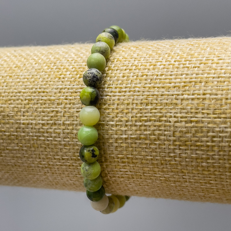 Australian Jadeite Bracelet (artificial acrylic) smooth beads, 6 mm diameter, 18 cm length (stretch)