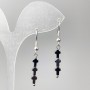 Hematite Cross Earrings, diameter 4×21 mm, length 43 mm