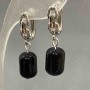Earrings Aventurine 'Night of Cairo', diameter 9x14 mm, length 31 mm, barrel