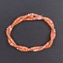 Peach-Toned Pearl Beads, Disc-Shaped, 4x2 mm, 40 cm Length on Beading Thread