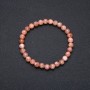 Selenite bracelet with natural stone on elastic cord, smooth beads, 7 mm diameter, 18 cm circumference