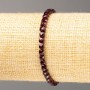 Bracelet Garnet natural stone faceted cube, diameter 4mm±, length 18cm (stretch)