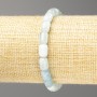Barrel-shaped Aquamarine Natural Stone Bracelet, 9×6 mm Diameter, 18 cm Length (Stretch)