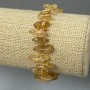 Bracelet with natural citrine, chip 'needle' shape, 12x5 mm ±, with seed beads, 3 mm ± diameter, length 18 cm (stretch)