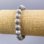 Gray Ocean Jasper Bracelet (synthetic acrylic) smooth round beads, 10 mm diameter, 18 cm length (stretch)