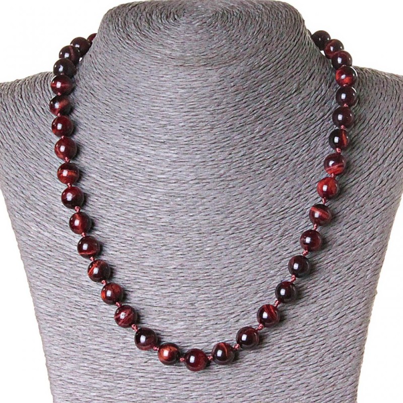 Bull's Eye necklace round bead 10mm, length 45cm