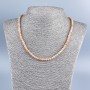 Natural stone selenite necklace with smooth beads, 4.5 mm diameter, 48 cm length +