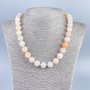 Celestite Necklace with Acrylic — Smooth Beads, 12 mm Diameter, 50 cm Length