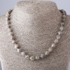 Necklace of natural Labradorite octagonal beads, 45 cm length, 7–8 mm diameter