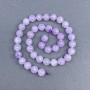 Lavender Amethyst natural stone faceted beads, diameter 10 mm ± on cord, length 40 cm+