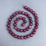 Rubellite Tourmaline Beads, natural stone, smooth round bead, 8 mm diameter ±, on a strand, length 38 cm+