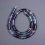Fluorite cylinder beads, natural stone, 16×8 mm, on thread, length 40 cm+