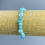 Blue Mother-of-Pearl Faceted Bracelet, bead diameter 8×6 mm, length 18 cm (stretch)
