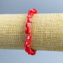 Red Mother-of-Pearl Chip Bead Bracelet, Diameter 8x6 mm, Length 18 cm (Stretch)