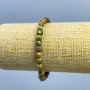Unakite Jasper Bracelet, natural gemstone, faceted cube beads, approx. 5×5×5 mm, length 18 cm (stretch)