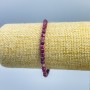 Tourmaline Bracelet, natural stone, faceted cube, 4×4 mm diameter, 18 cm length (stretch)