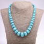 Necklace "Turquoise" (beads) (individual) trumpet (sapphire) with graduated sizes, diameter 8–20 (+/-) mm, length 48 cm