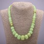 Onyx stone necklace with smooth graduated rondelle beads, diameter 8x6-20x13 mm, length 52 cm